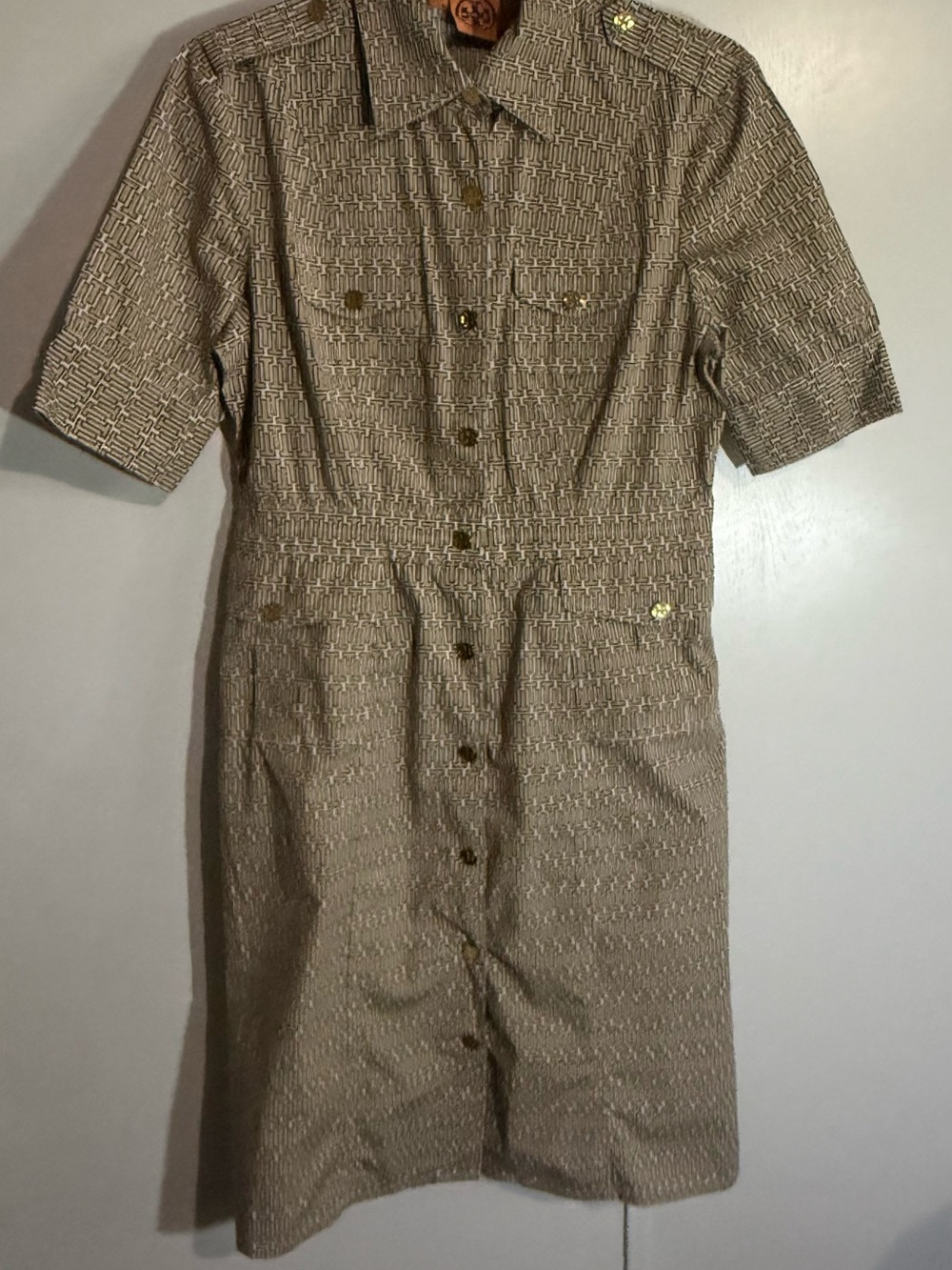 Tory Burch Beige Monogram Midi Dress size 6
